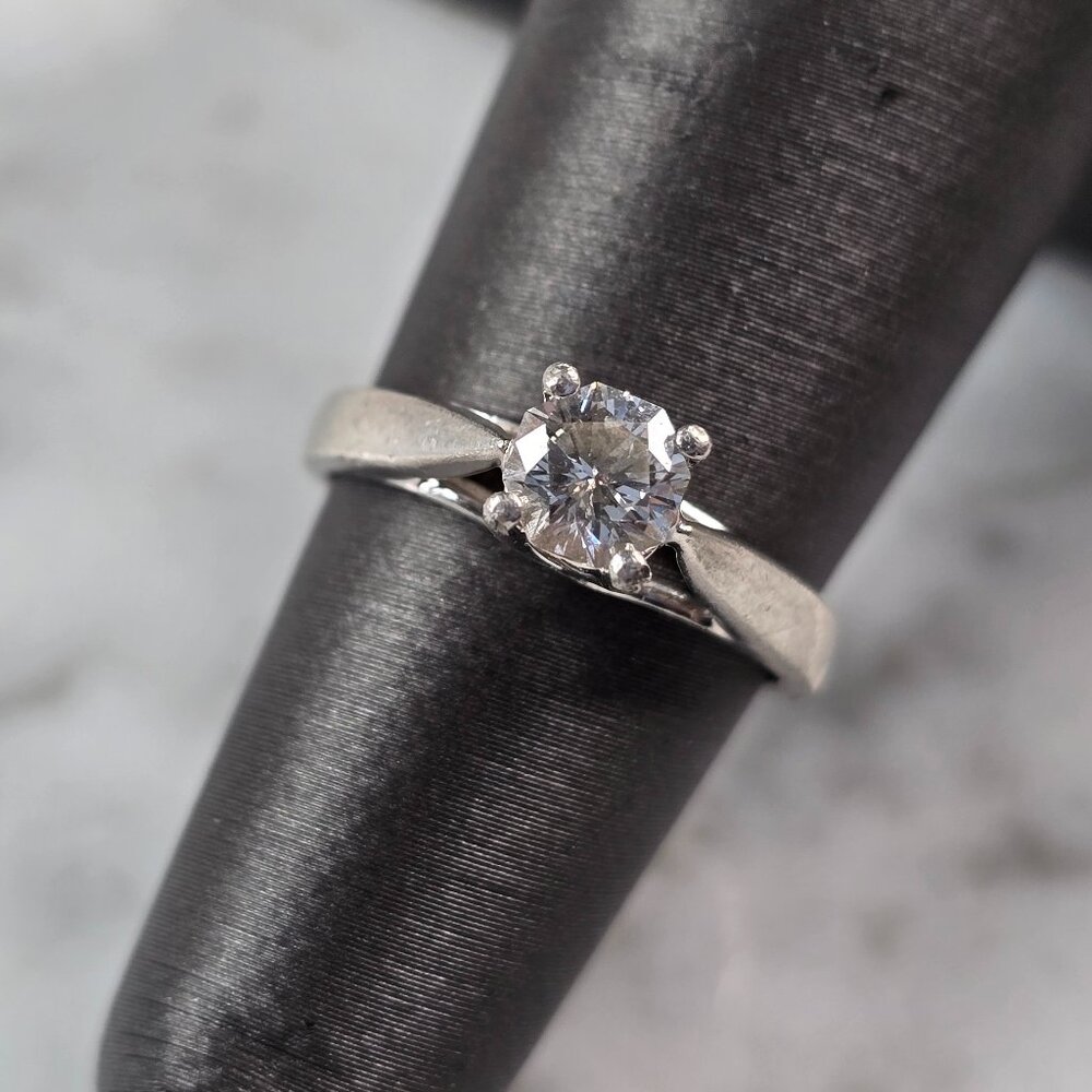 Womens Vintage Estate Platinum Diamond Ring Zales, 4.1g E6246